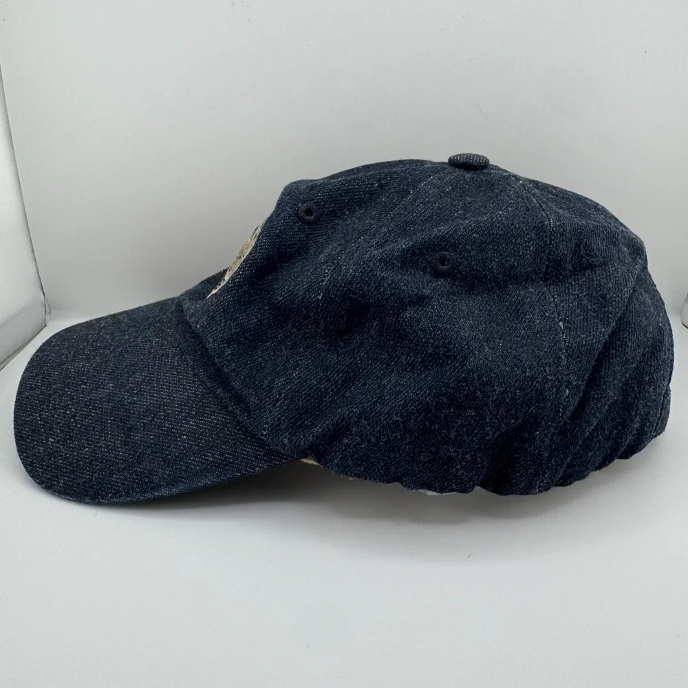 Duluth Trading Co Baseball Cap M/L Blue Denim Good Kevlar Bear Patch Hat